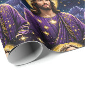 Portret van Jezus Christus Kerstmis Cadeaupapier (Rol Hoek)