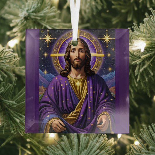 Portret van Jezus Christus Kerstmis Glas Ornament (Insitu)
