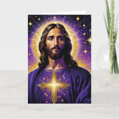 Portret van Jezus Christus Kerstmis Kaart (Voorkant)