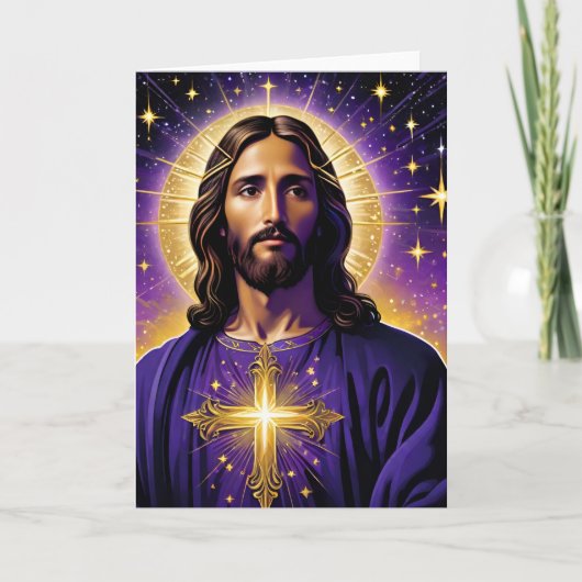 Portret van Jezus Christus Kerstmis Kaart (Voorkant)