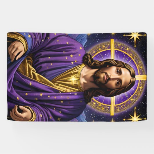 Portret van Jezus Christus Kerstmis Spandoek (Horizontaal)