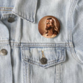 Portret van Jezus Christus Ronde Button 5,7 Cm (In situ)