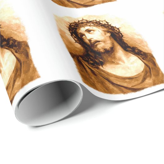 Portret van Jezus Wrapping Paper Cadeaupapier (Rol Hoek)