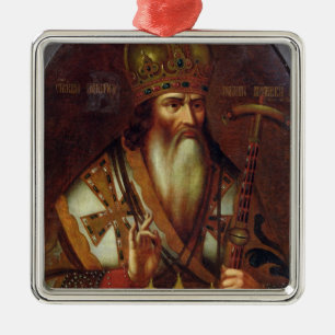 Portret van Joachim, patriarch van Moskou Metalen Ornament