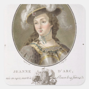 Portret van Joan of Arc (1412-31), 1787 (gekleurd) Vierkante Sticker
