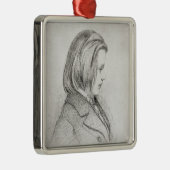 Portret van Johanes Brahms van 20 jaar, 1853 Metalen Ornament (Rechts)