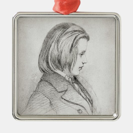 Portret van Johanes Brahms van 20 jaar, 1853 Metalen Ornament (Voorkant)