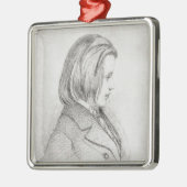 Portret van Johanes Brahms van 20 jaar, 1853 Metalen Ornament (Links)