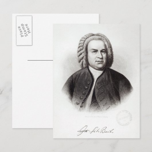 Portret van Johann Sebastian Bach Briefkaart (Voorkant / Achterkant)