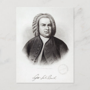 Portret van Johann Sebastian Bach Briefkaart