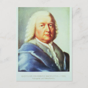 Portret van Johann Sebastian Bach Briefkaart