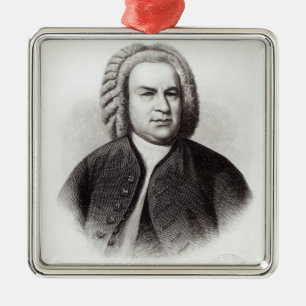 Portret van Johann Sebastian Bach Metalen Ornament