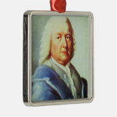 Portret van Johann Sebastian Bach Metalen Ornament (Rechts)