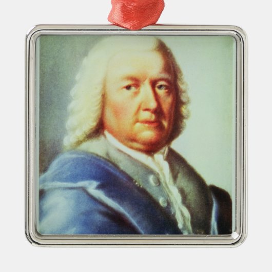 Portret van Johann Sebastian Bach Metalen Ornament (Voorkant)