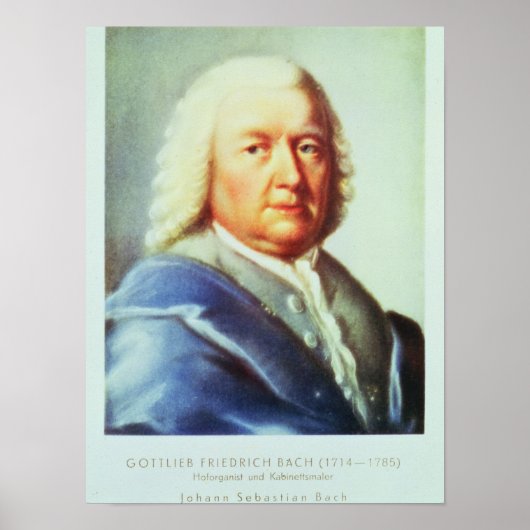 Portret van Johann Sebastian Bach Poster (Voorkant)