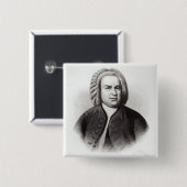 Portret van Johann Sebastian Bach Vierkante Button 5,1 Cm (Voorkant /achterkant)