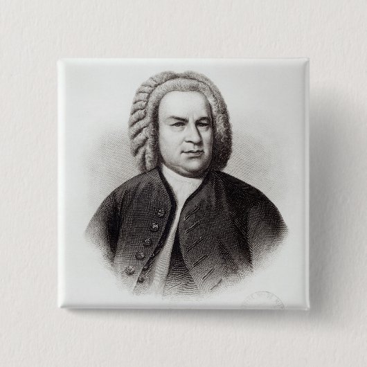 Portret van Johann Sebastian Bach Vierkante Button 5,1 Cm (Voorkant)