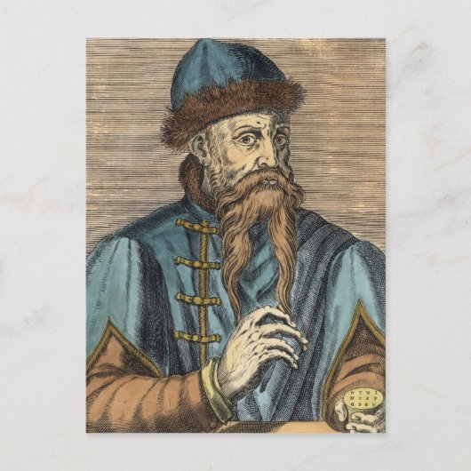 Portret van Johannes Gutenberg 2 Briefkaart (Voorkant)
