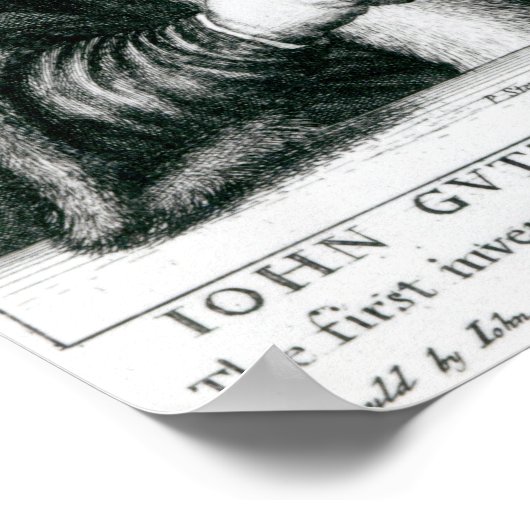 Portret van Johannes Gutenberg 2 Poster (Hoek)