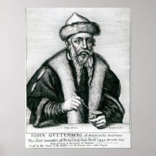 Portret van Johannes Gutenberg 2 Poster