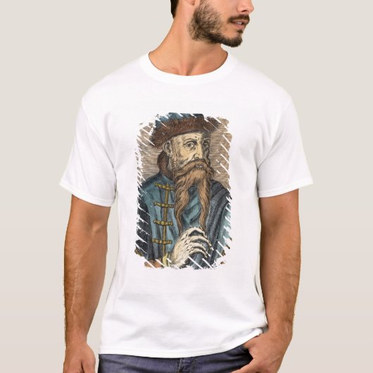 Portret van Johannes Gutenberg 2 T-shirt (Voorkant)