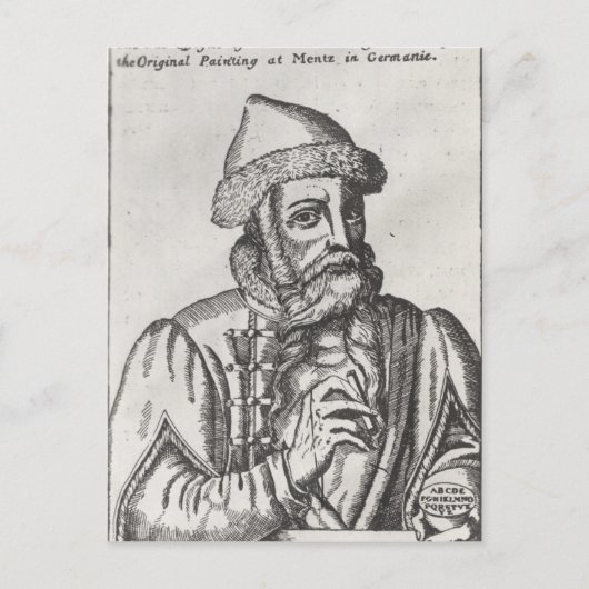 Portret van Johannes Gutenberg Briefkaart (Voorkant)