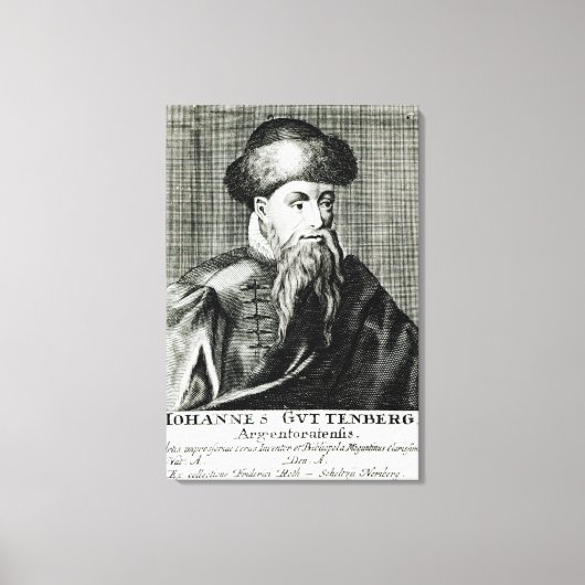 Portret van Johannes Gutenberg Canvas Afdruk (Voorkant)