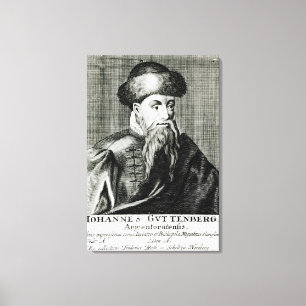 Portret van Johannes Gutenberg Canvas Afdruk