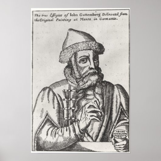 Portret van Johannes Gutenberg Poster (Voorkant)