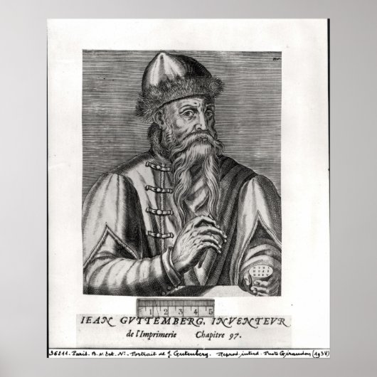 Portret van Johannes Gutenberg Poster (Voorkant)