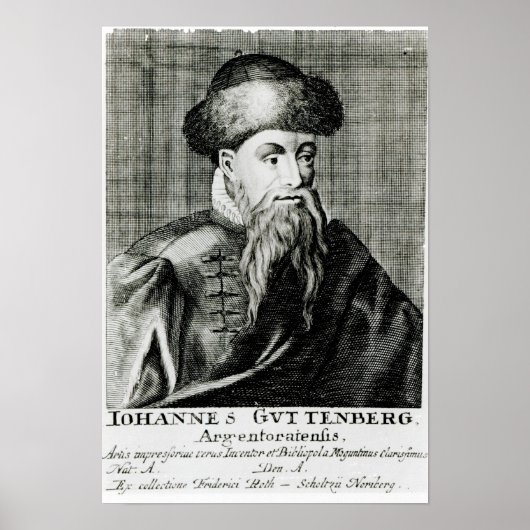 Portret van Johannes Gutenberg Poster (Voorkant)