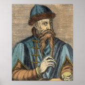 Portret van Johannes Gutenberg Poster (Voorkant)