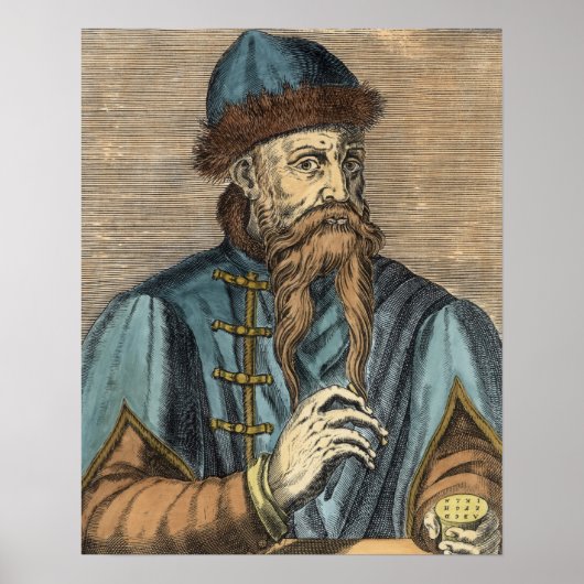 Portret van Johannes Gutenberg Poster (Voorkant)