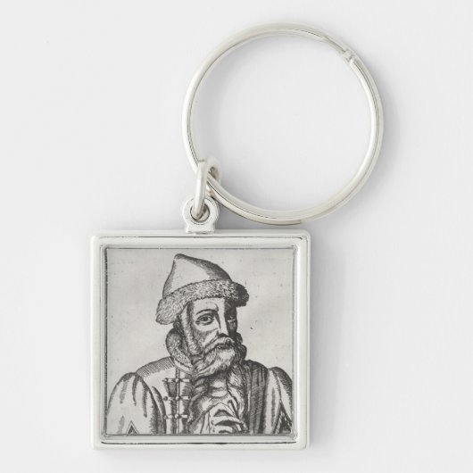 Portret van Johannes Gutenberg Sleutelhanger (Voorkant)