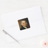 Portret van John Adams Vierkante Sticker (Envelop)