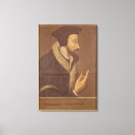 Portret van John Calvin Canvas Afdruk (Voorkant)