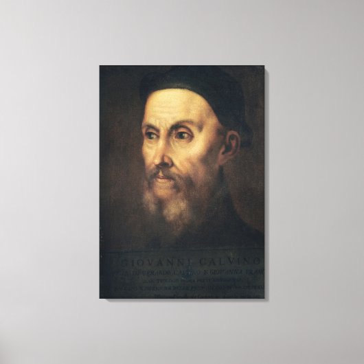 Portret van John Calvin Canvas Afdruk (Voorkant)