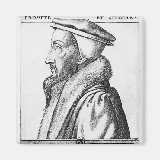 Portret van John Calvin tussen 53 en 1564 jaar Magneet (Voorkant)