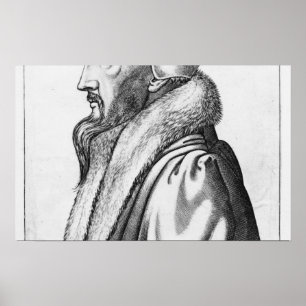 Portret van John Calvin tussen 53 en 1564 jaar Poster