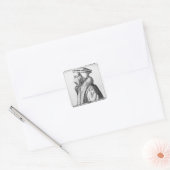 Portret van John Calvin tussen 53 en 1564 jaar Vierkante Sticker (Envelop)