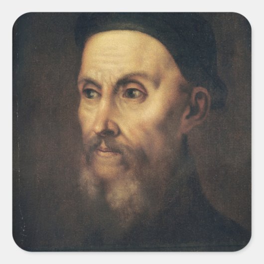 Portret van John Calvin Vierkante Sticker (Voorkant)