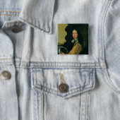 Portret van John Evelyn Vierkante Button 5,1 Cm (In situ)