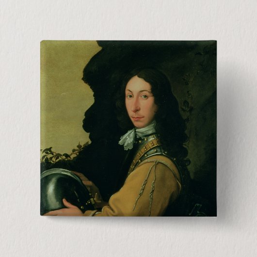 Portret van John Evelyn Vierkante Button 5,1 Cm (Voorkant)