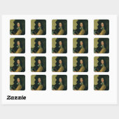 Portret van John Evelyn Vierkante Sticker (Vel)