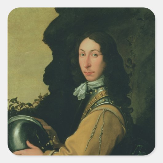 Portret van John Evelyn Vierkante Sticker (Voorkant)