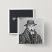 Portret van John Foxe Engelse martyroloog Vierkante Button 5,1 Cm (Voorkant /achterkant)