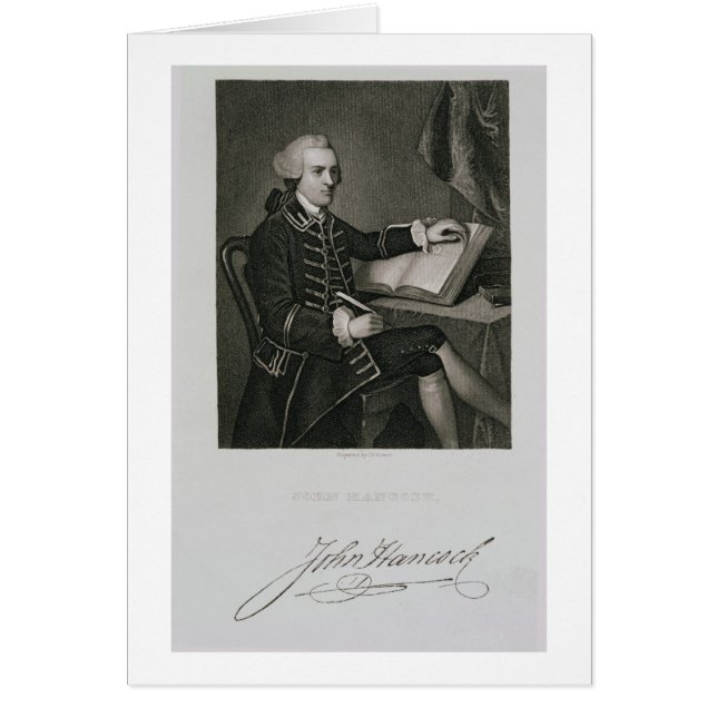 Portret van John Hancock, gegraveerd door John B.  (Voorkant)