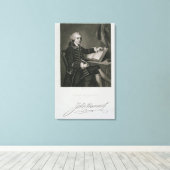 Portret van John Hancock, gegraveerd door John B. Canvas Afdruk (Insitu (Houten vloer))