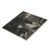 Portret van John Hancock, gegraveerd door John B.  Tegeltje (Zijkant)