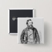 Portret van John Hanning Speke Vierkante Button 5,1 Cm (Voorkant /achterkant)
